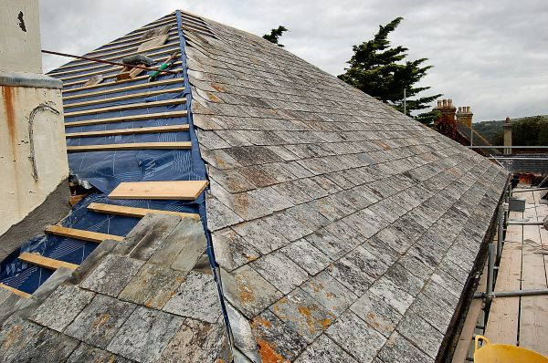 Re-roofing under way